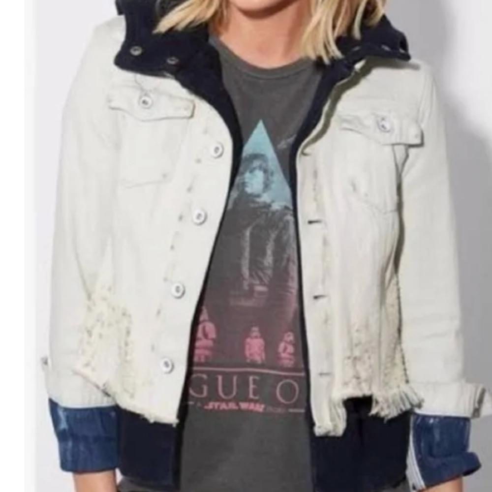 Free people size xs  Distressed layered Jean jacket